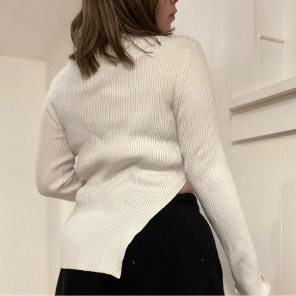 White A-Symmetrical Sweater - Picture 2 of 5